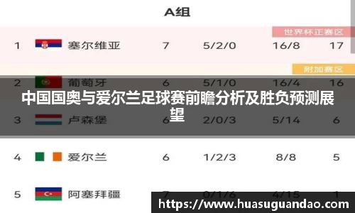 中国国奥与爱尔兰足球赛前瞻分析及胜负预测展望